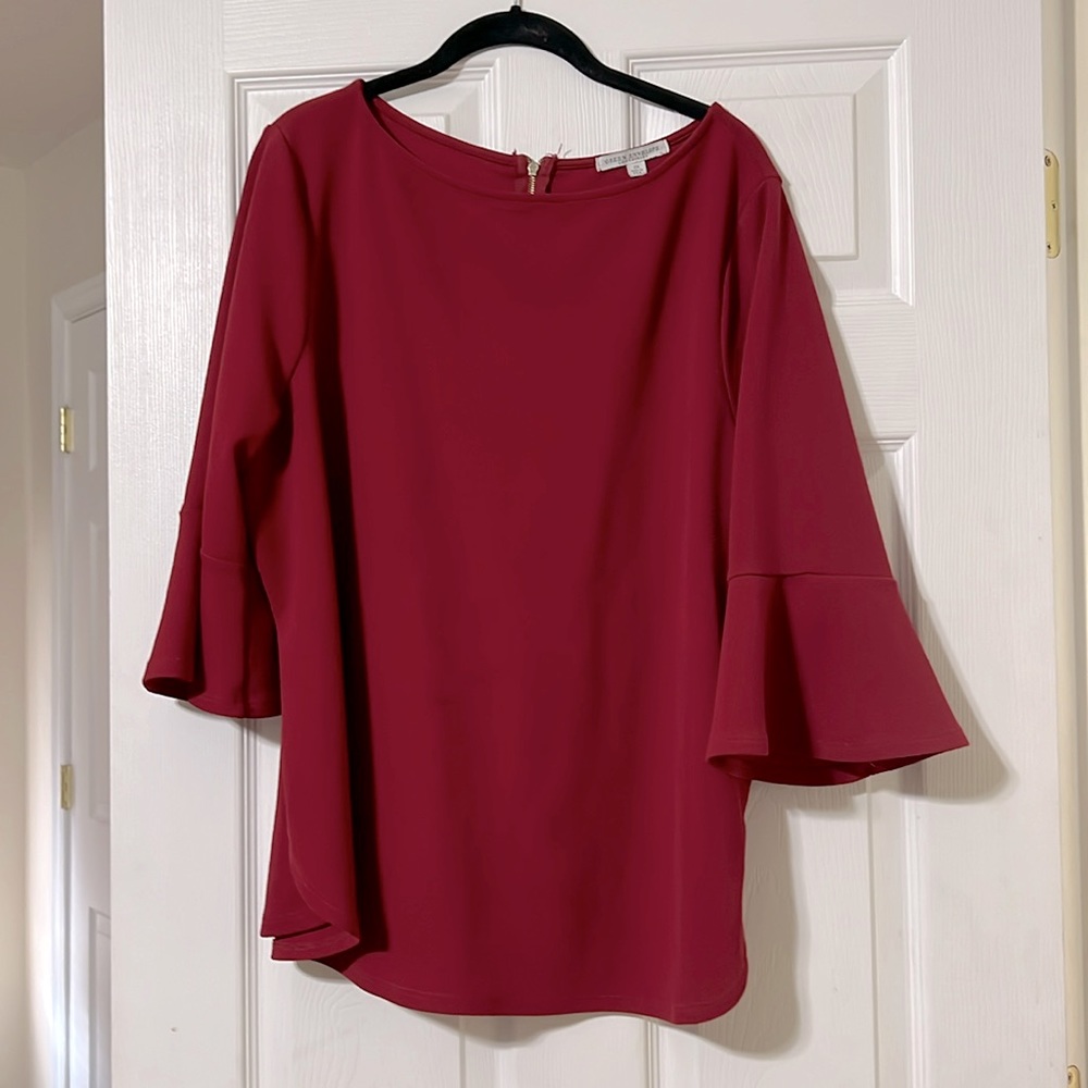 NORDSTROM Green envelope Bell-Sleeved Top